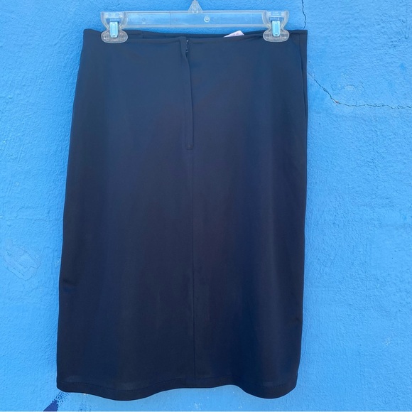 Vintage Frederick’s of Hollywood black midi skirt with slit and button details M - Picture 4 of 8